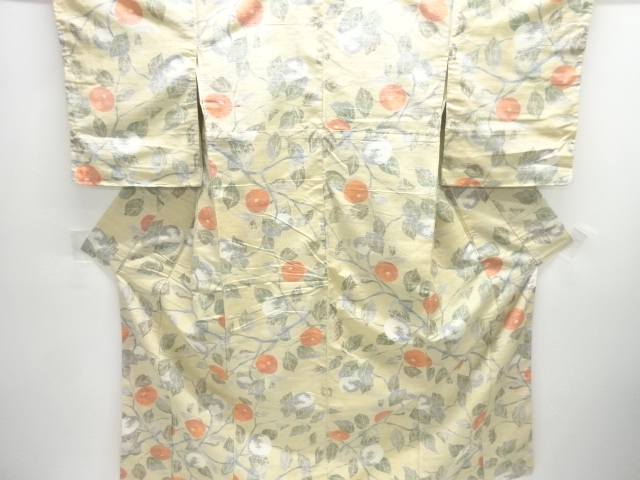 JAPANESE KIMONO / TSUMUGI / UNUSED / WOVEN PLANTS